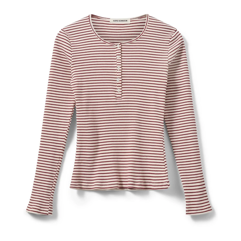 Sofie Schnoor Red Blouses, Female, Xs, Striped Long Sleeve T-Shirt