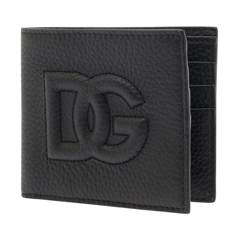 Dolce & Gabbana Zwarte Portemonnees met DG Reliëf Logo Black Heren