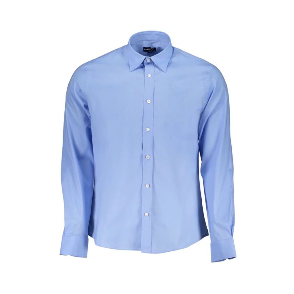 North Sails Blauw Katoenen Overhemd Lange Mouw Regular Fit Blue Heren