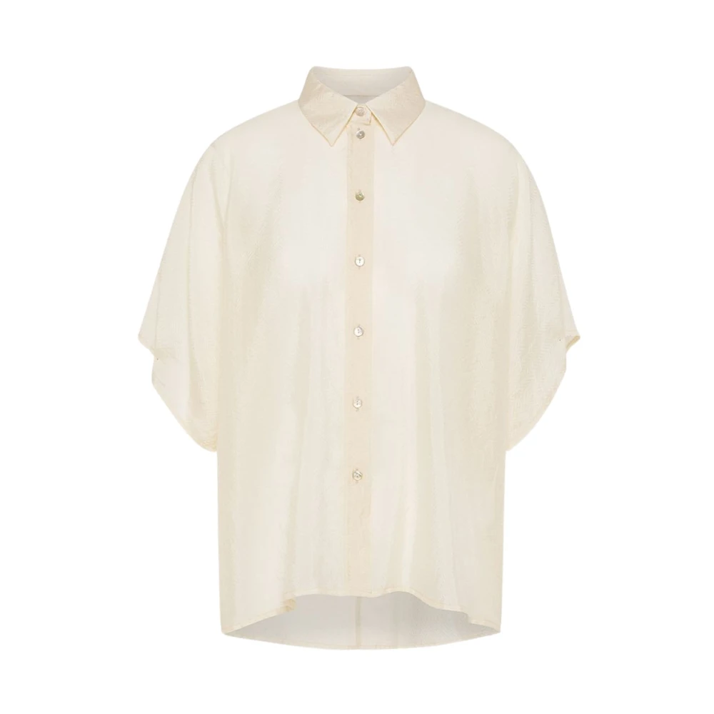 Momoni Zijden Shirt Brooklyn Stijl Beige Dames