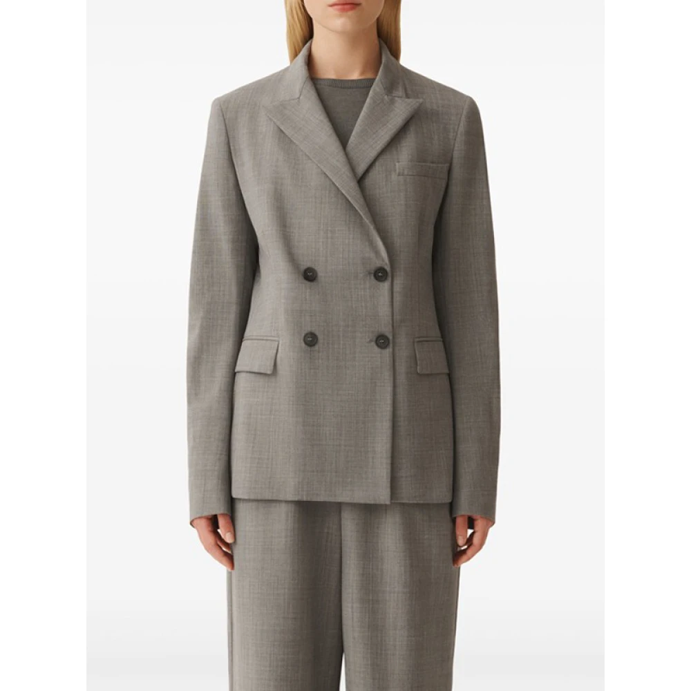 Fabiana Filippi Grijze Peak Lapel Blazer Gray Dames
