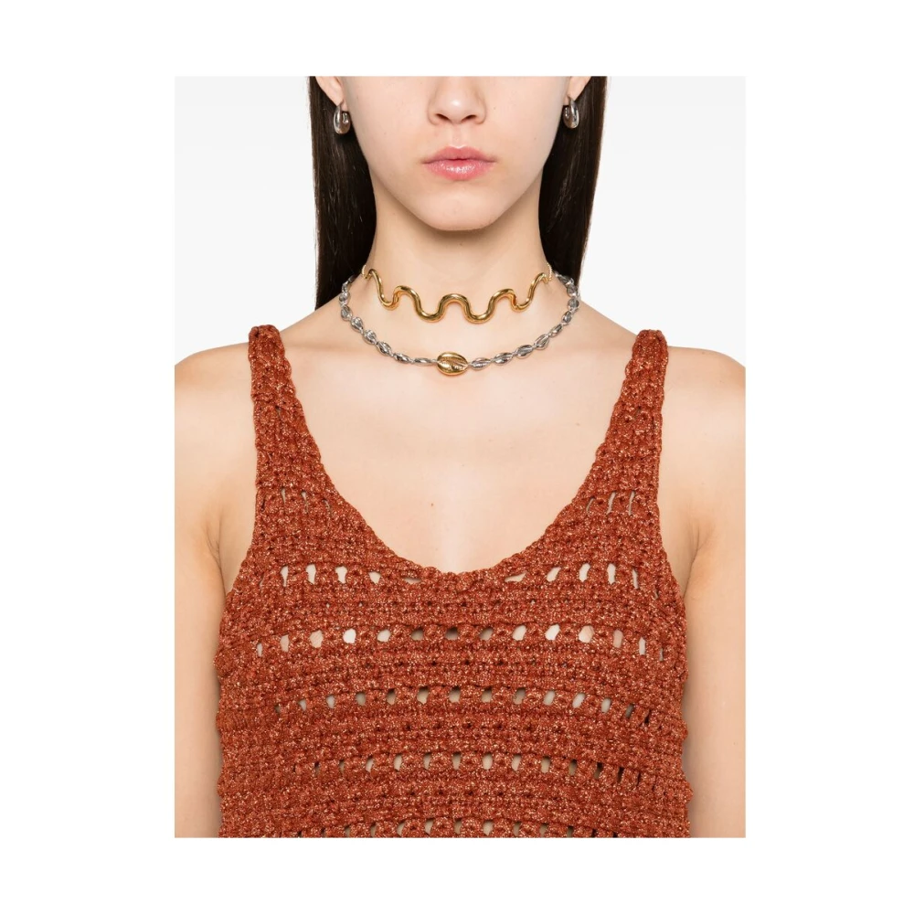 Alanui Roestbruine Mouwloze Top met Scoop Neck Brown Dames