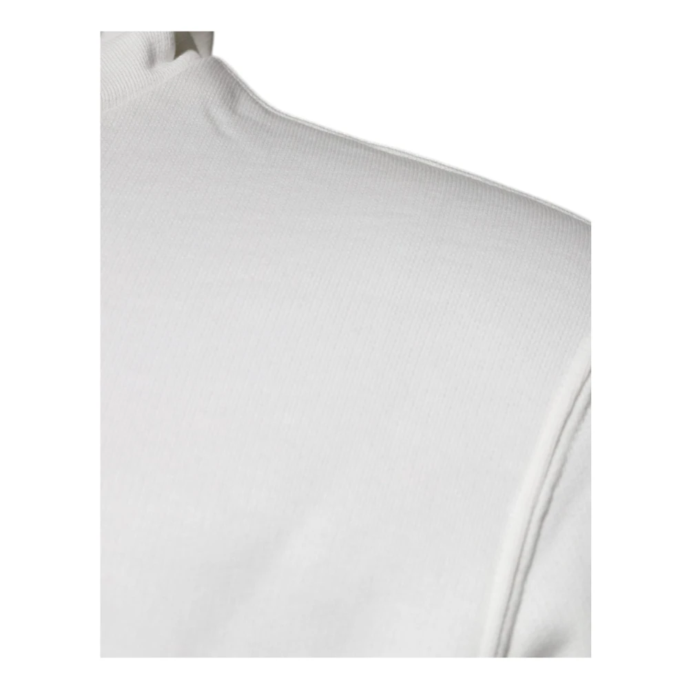 Dolce & Gabbana Witte Katoenen Hooded Pullover Sweater White Heren