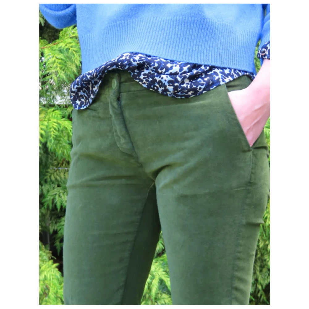Mason's Slimme New York Fluweel Broek Green Dames
