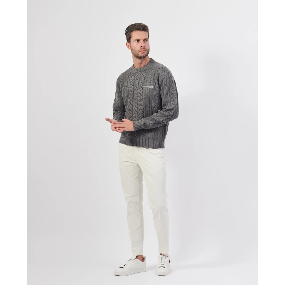 Guess Grijze Trui met Voorvlecht Gray Heren