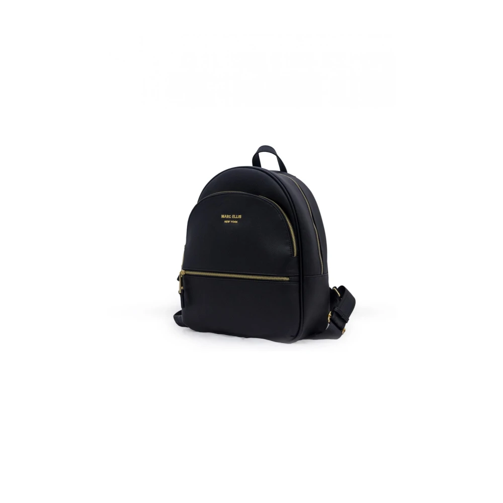 Marc Ellis Zwarte en Gouden Rugzak Morgan Model Black Dames