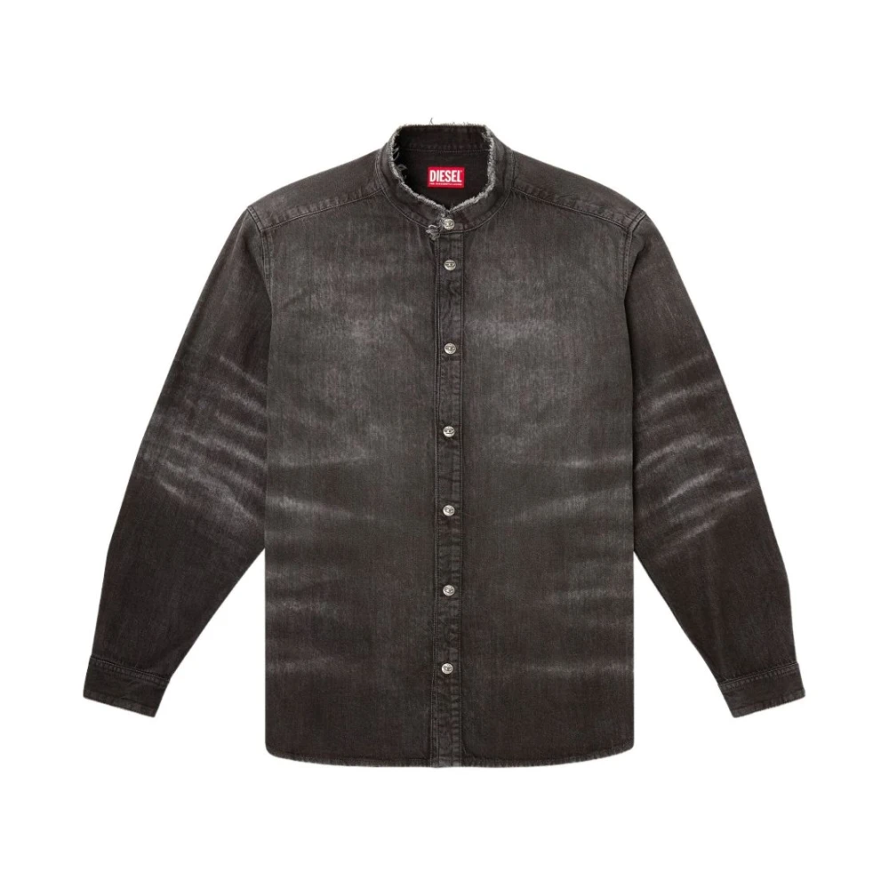 Diesel Men's Black Waffle Denim Shirt - Denim Shirts - M - Shirts