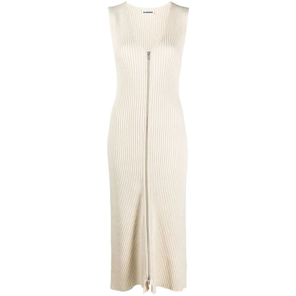 Jil Sander Women's Beige Knit Dress - Knitted Dresses - S - Dresses