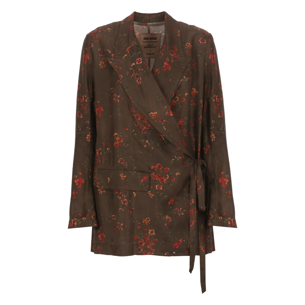 UMA Wang Bruine Bloemenprint Jas voor Vrouwen Brown Dames