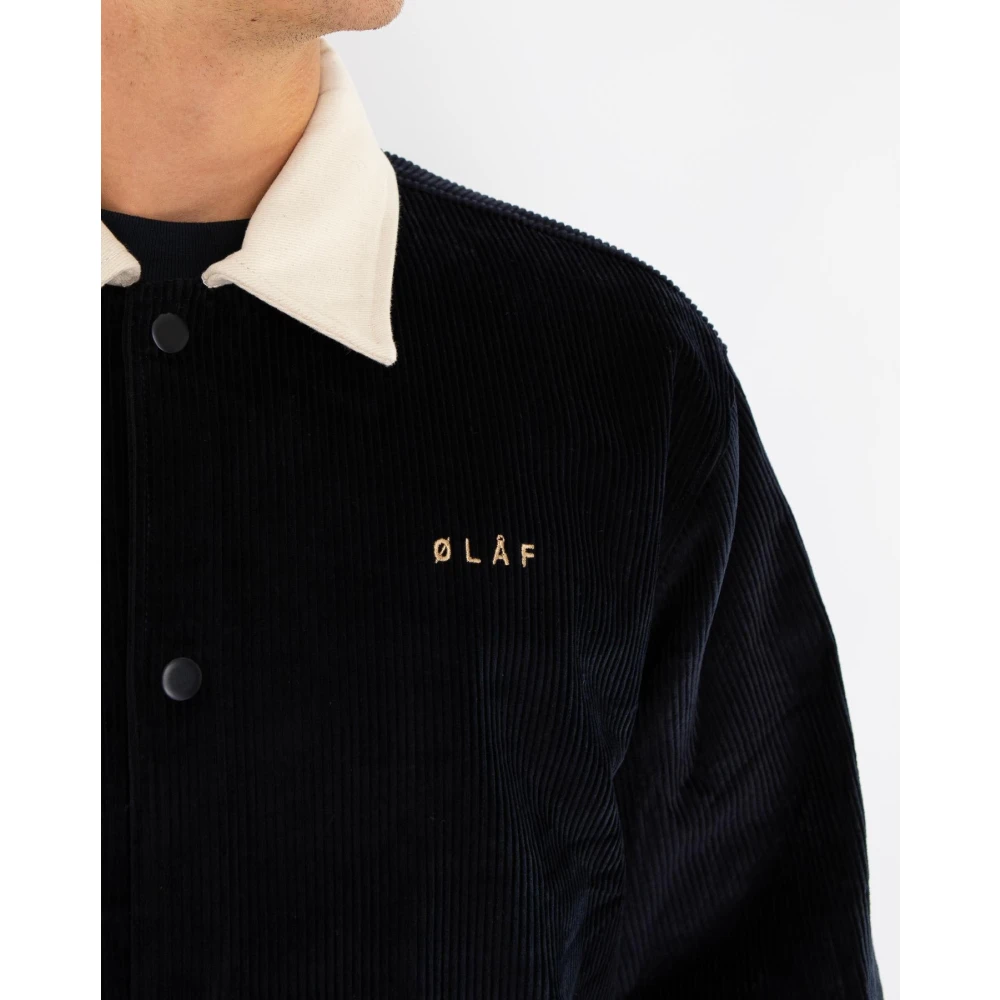 Olaf Hussein Corduroy Coach Jacket Blue Heren