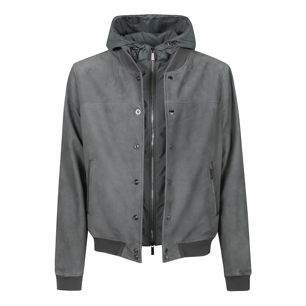 Moorer Men's Gray Light Jackets, Xl, Darren Jk Bomber Jacket