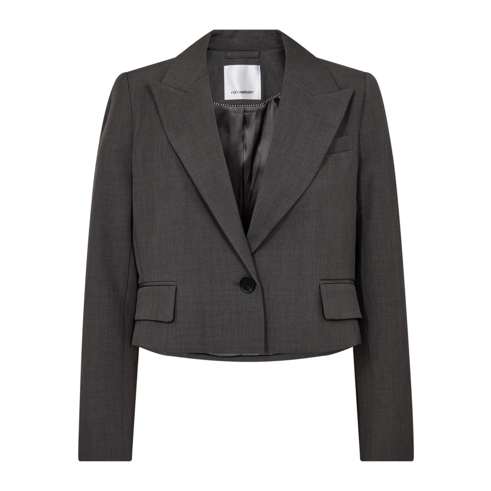 Co'Couture Mörkgrå Blazer med Fickor Gray, Dam