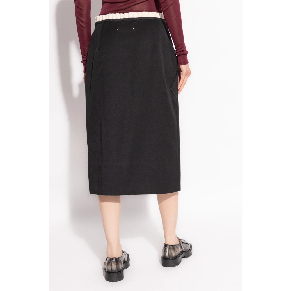 Maison Margiela Wollen Rok Black Dames