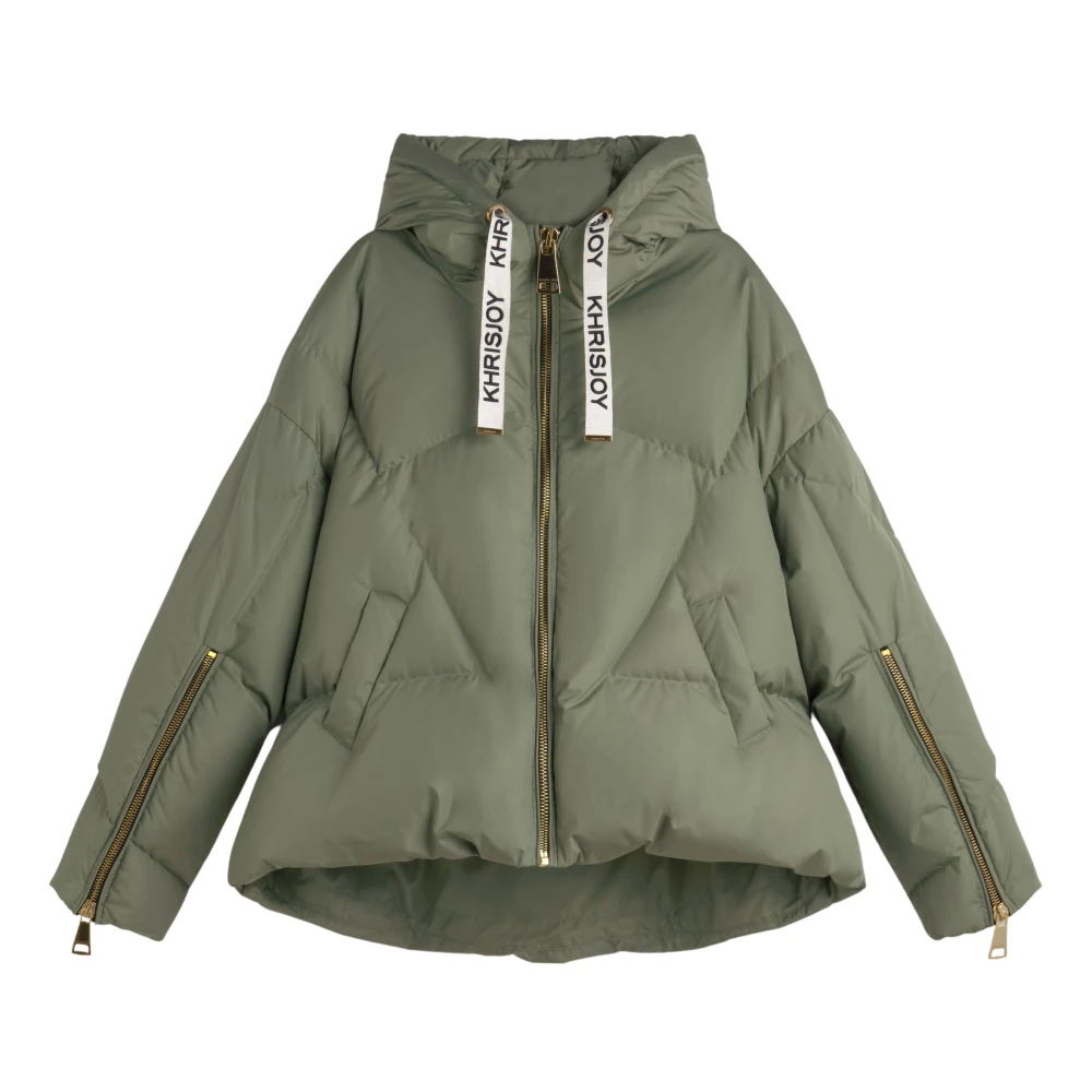Khrisjoy Iconische Gewatteerde Hoodiejas Green Dames