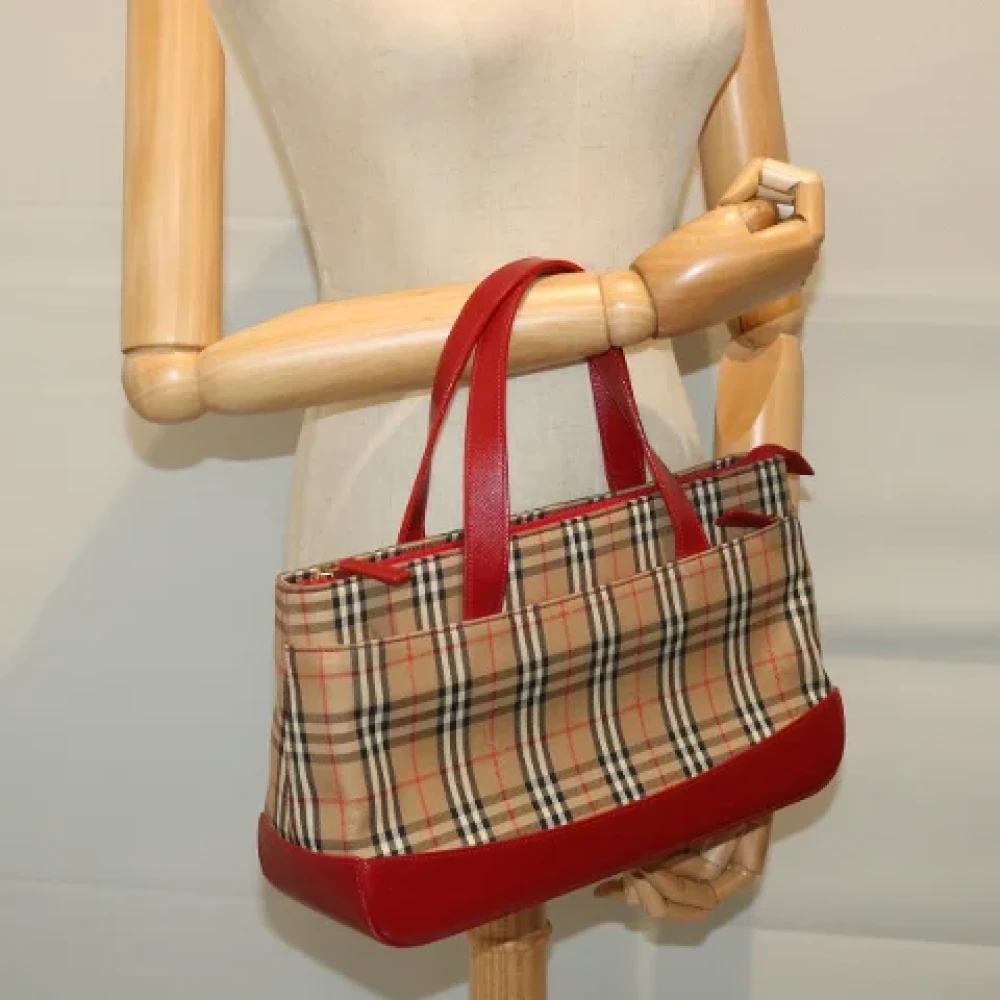 Burberry Vintage Pre-owned Canvas handbags Beige Dames