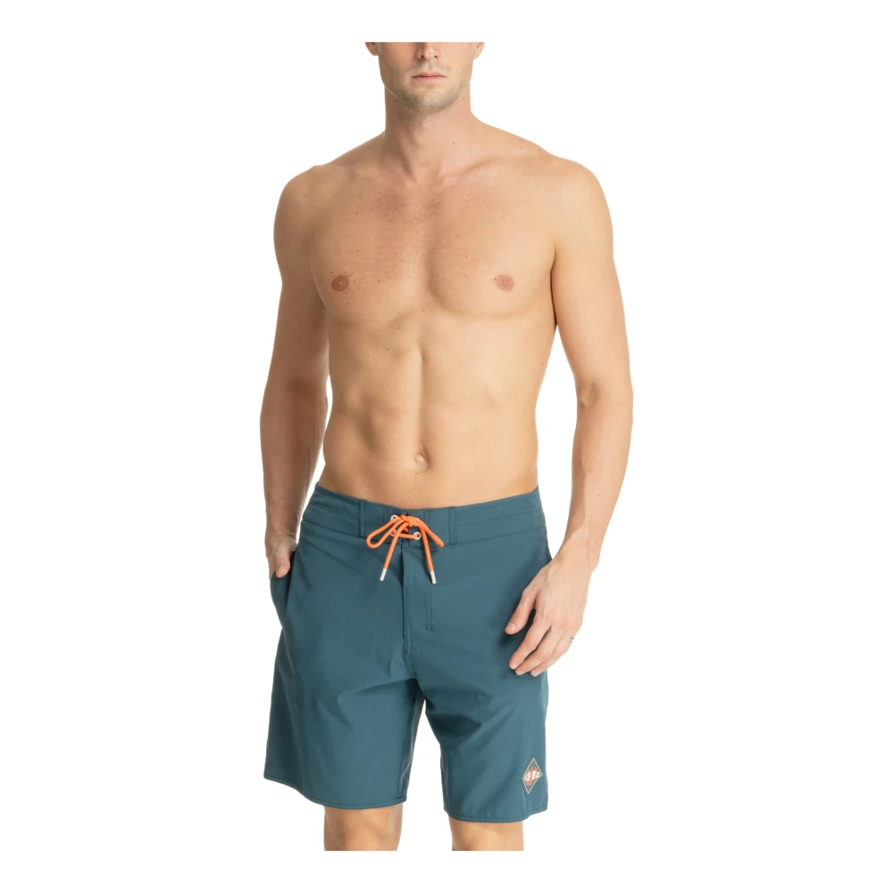 Emporio Armani EA7 Stijlvolle zwemshorts met trekkoordsluiting Blue Heren