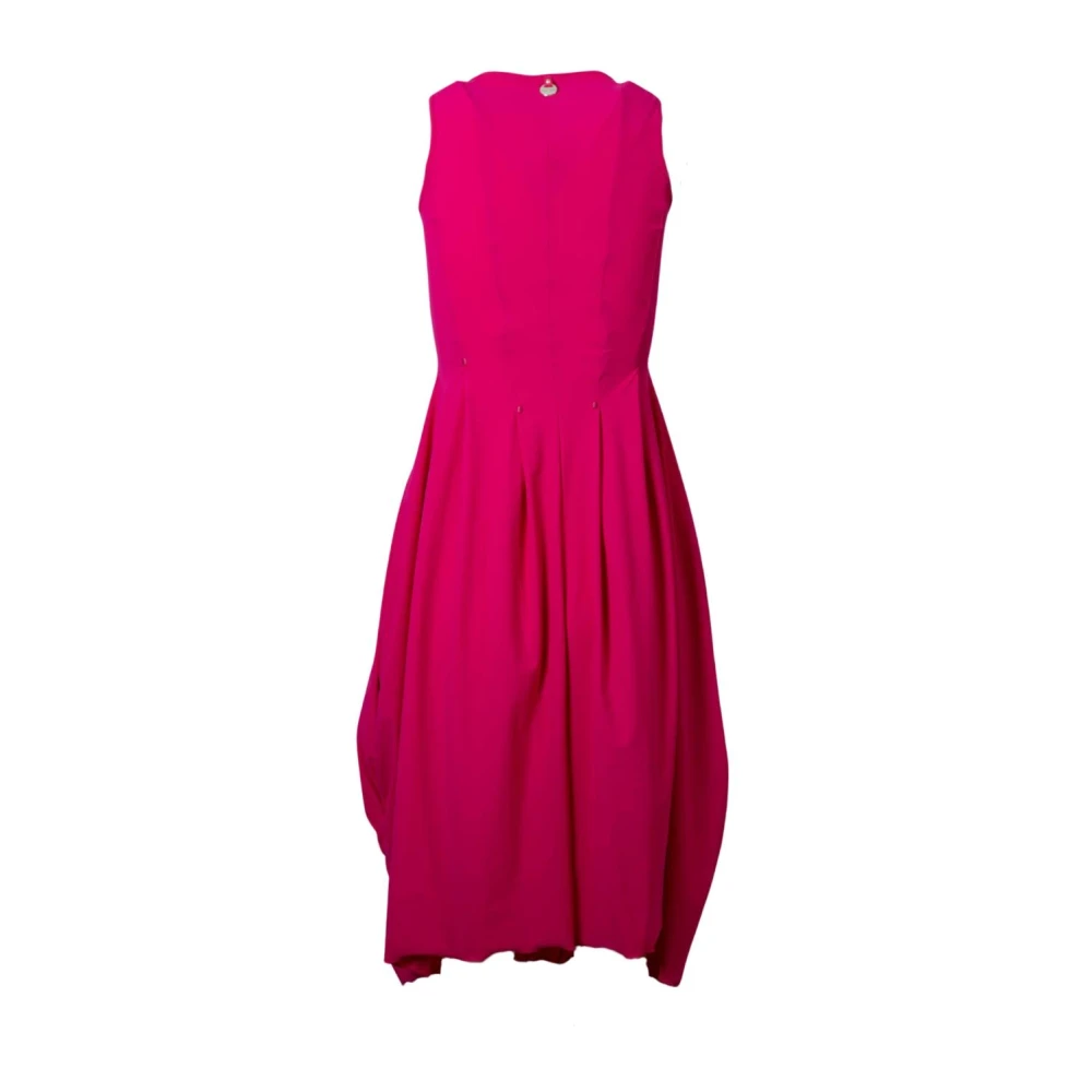 High Mouwloze V-hals jurk Pink Dames