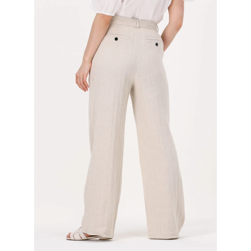 Co'Couture Linnen Flare Broek Beige Dames