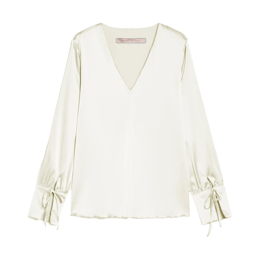 Pennyblack Zijden blouse met V-hals White Dames