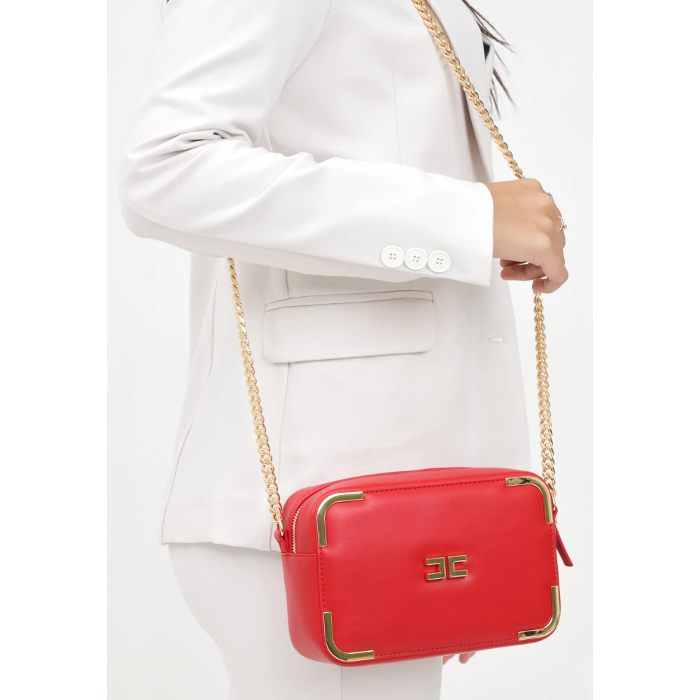 Elisabetta Franchi Rode schoudertas met kettingriem Red Dames