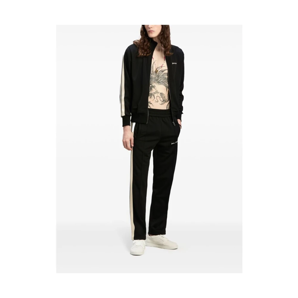 Palm Angels Zwarte Twee-Tinten Logo Print Shorts Black Heren