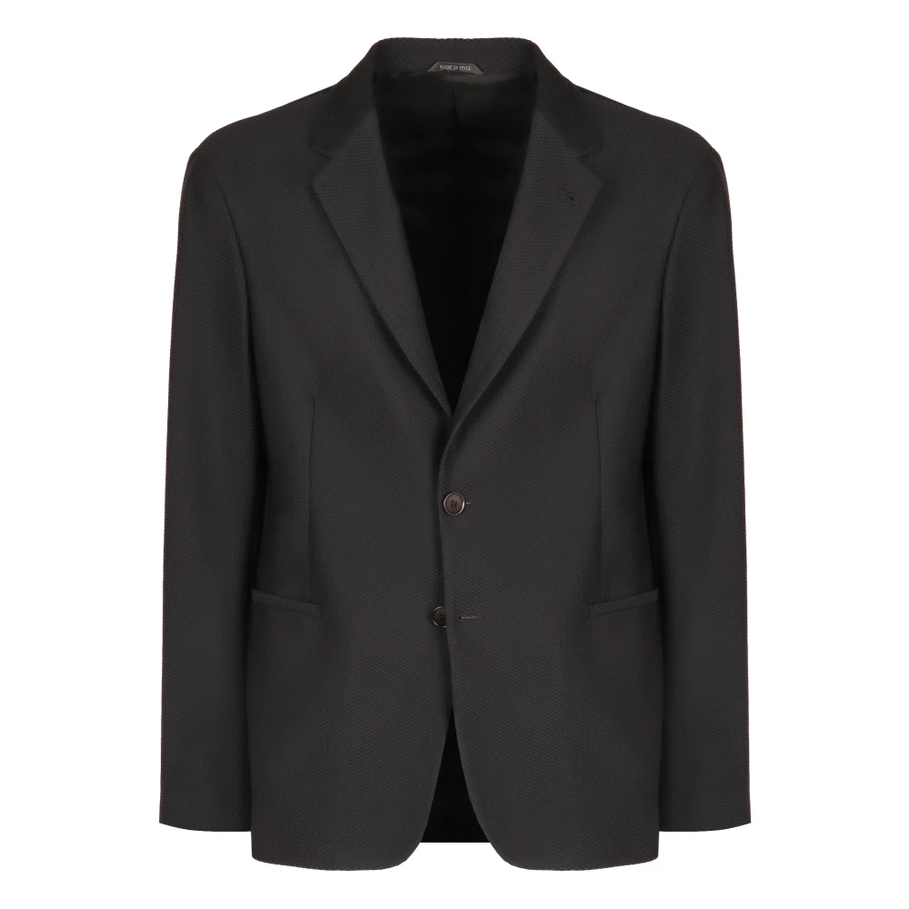 Giorgio Armani Klassieke Blazer met Reverskraag Black Heren