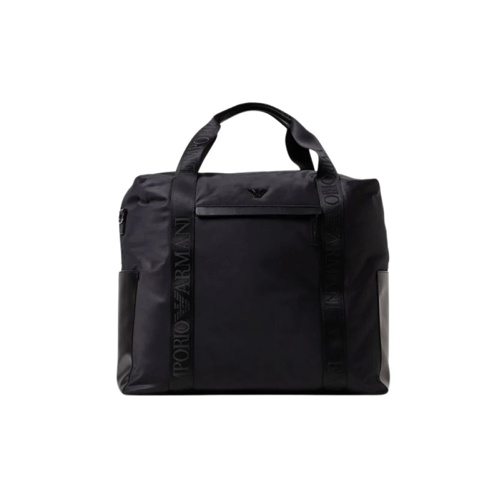 Emporio Armani Unisex Zwart Tassen One Size, Nylon, Asv Gymtas