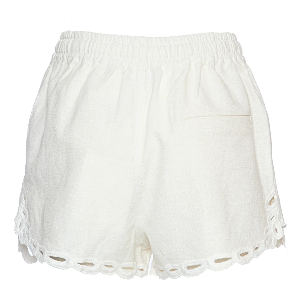 Isabel marant Witte Bermuda Shorts met Borduurwerk White Dames