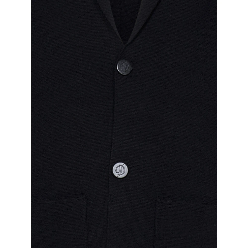 Drumohr Zwarte Merinowol Blazer Buitenkleding Black Heren
