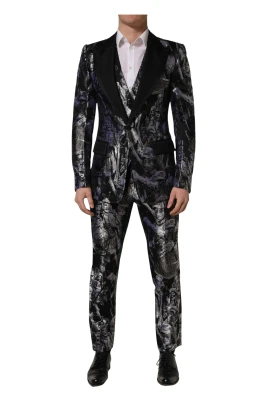 Martini Jacquard Slim Fit 3-delad kostym
