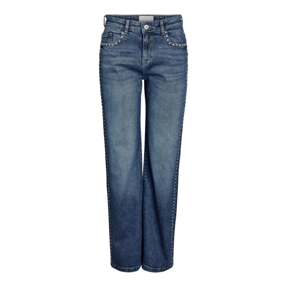Noisy May Wijde Pijp Stud Jeans Blue Heren