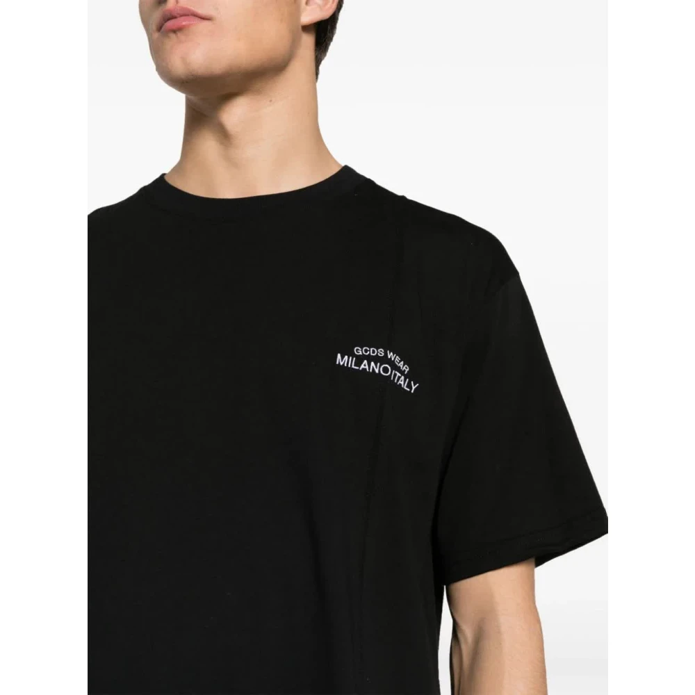 Gcds Geborduurd Loose T-Shirt Black Heren