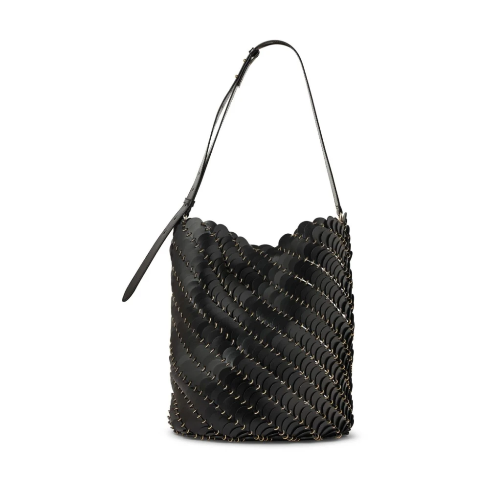 Paco Rabanne Zwarte Grote Bucket Clutch Black Dames