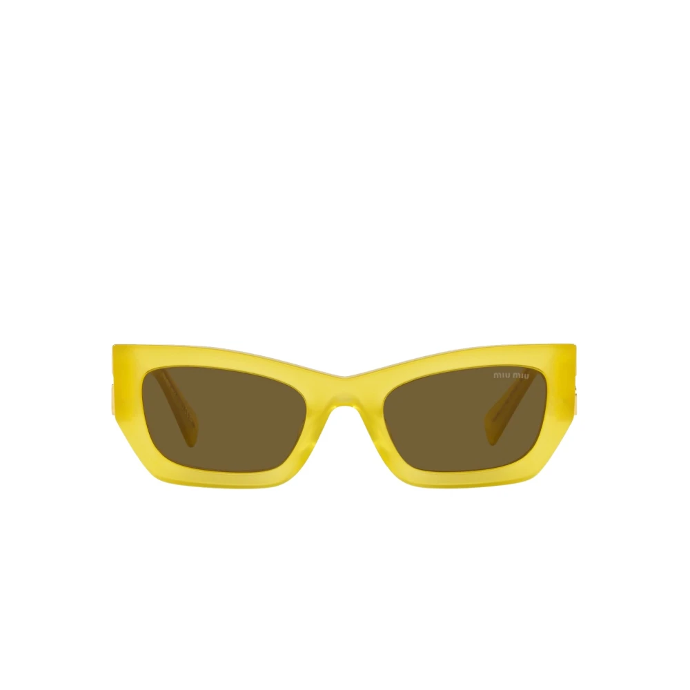 Miu Miu Gul Halvtransparent Cat-Eye Solglasögon Yellow, Dam