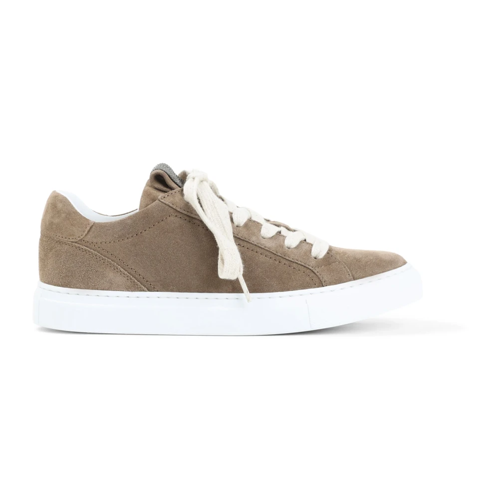 Brunello Cucinelli Summertorba Suede Leather Sneakers Dames Schoenen Bruin