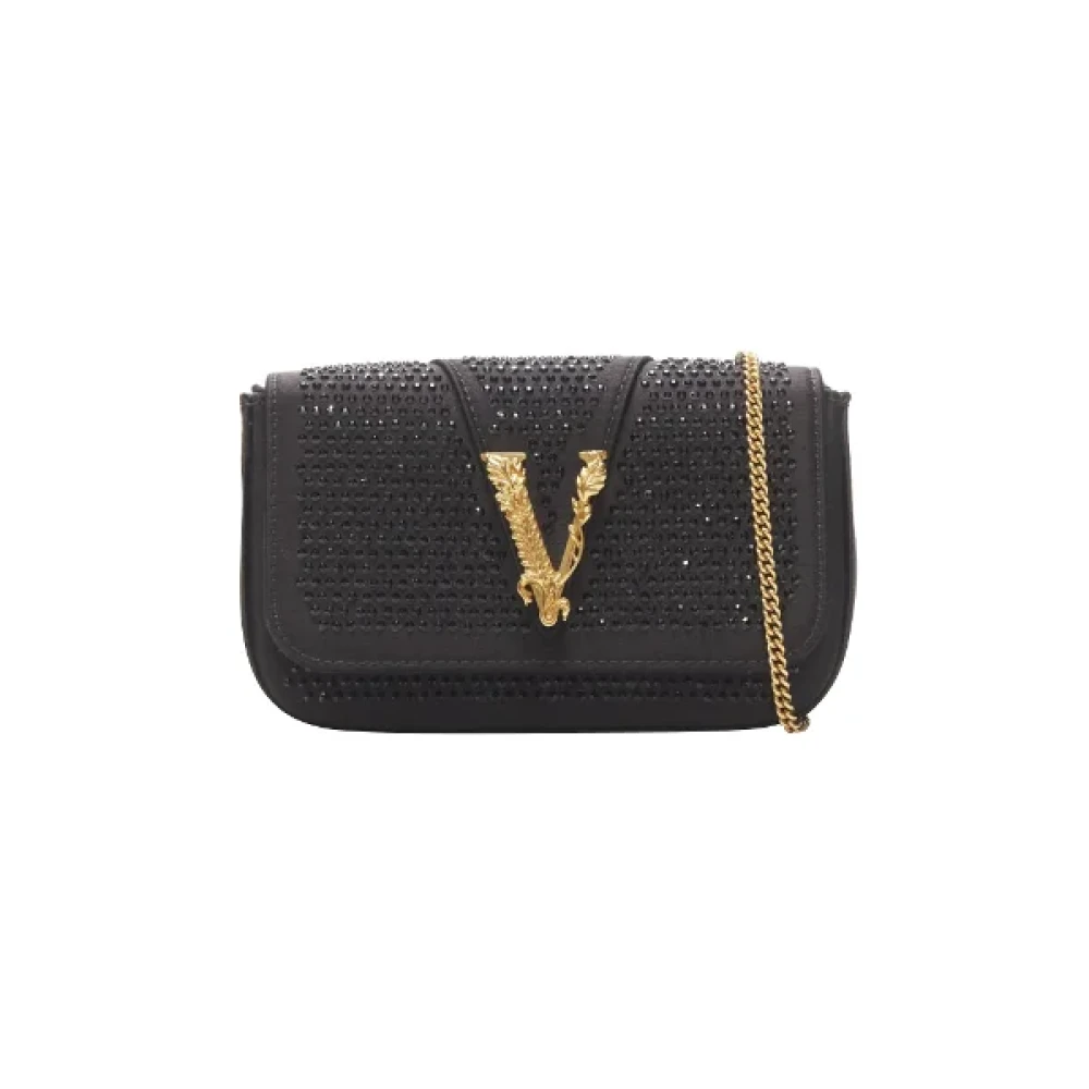 Svart stoff Versace Crossbody Bag
