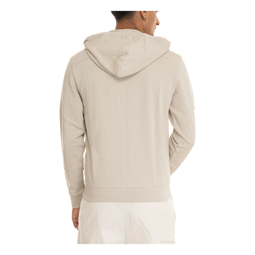 Boss Gecapuchonde Katoenen Sweatshirt met Rits Beige Heren