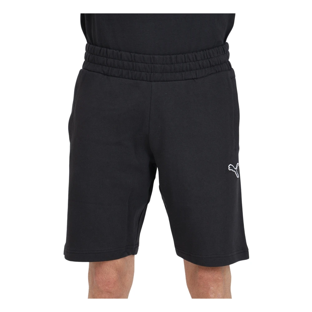 Puma Zwarte Essentials Elastische Taille Shorts Black Heren