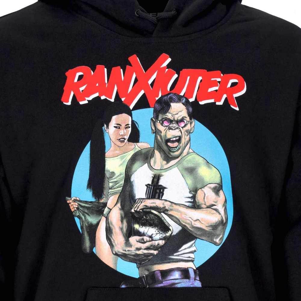 Iuter Zwarte hoodie met kangoeroezak Black Heren
