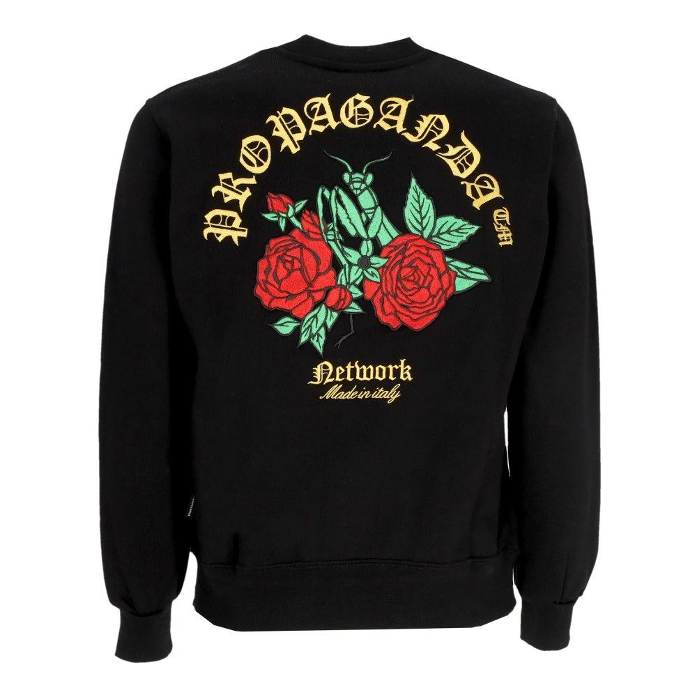 Propaganda Zwarte Crewneck Sweater Geborduurd Katoen Black Heren