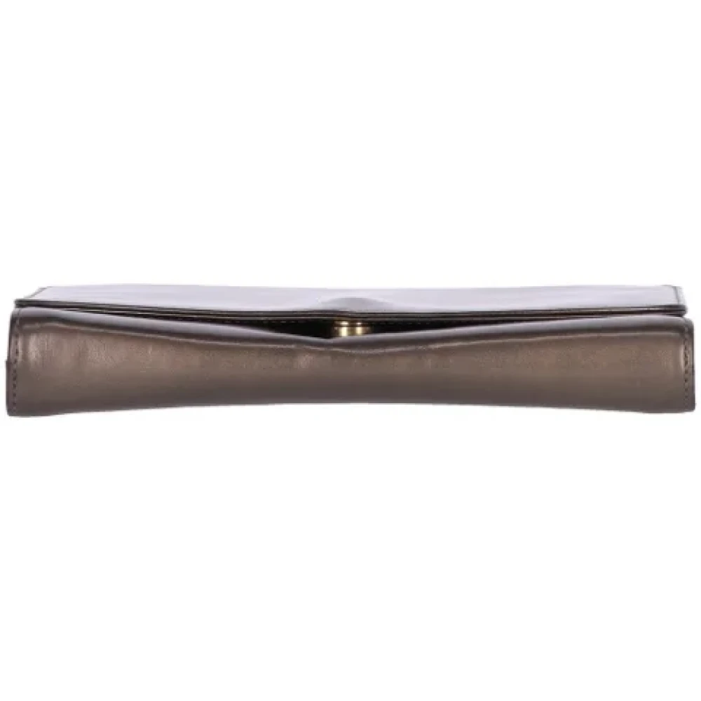 Salvatore Ferragamo Pre-owned Leather clutches Brown Dames