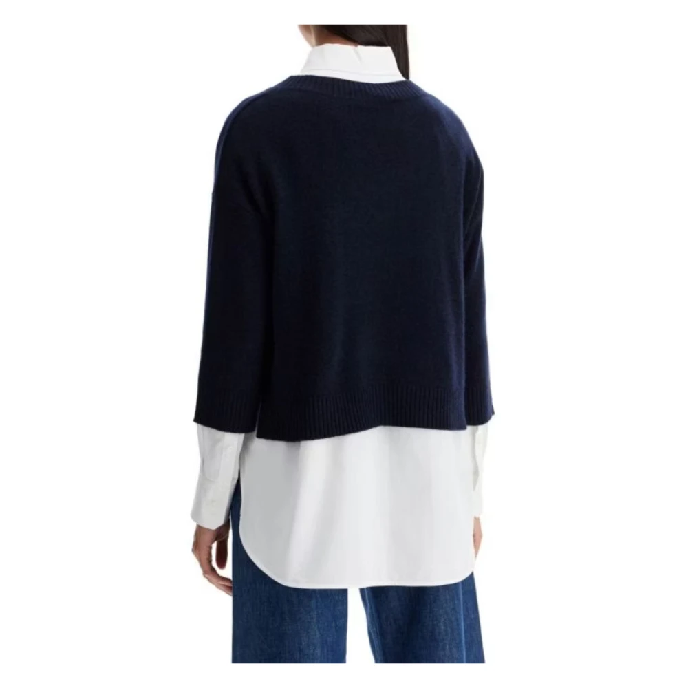 Max Mara Weekend Blauwe Kasjmier Oversized Trui Blue Dames