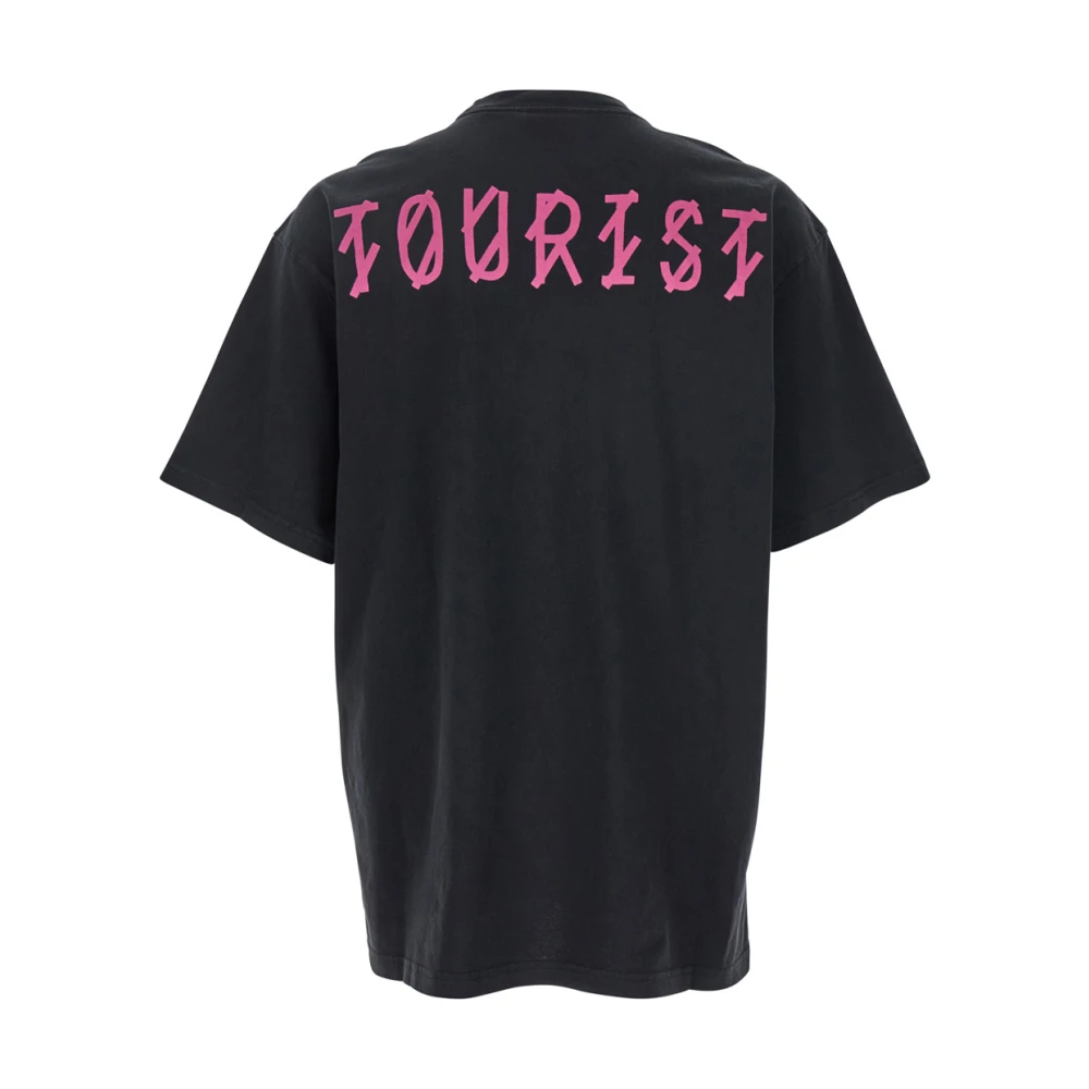 44 Label Group Toerist Zwart Crewneck T-shirt met Print Black Heren