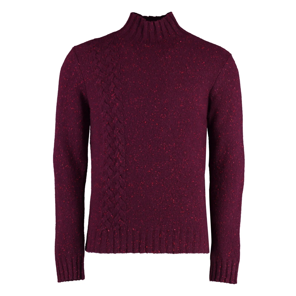 Malo Heather Cashmere Turtleneck Sweater Purple, Herr