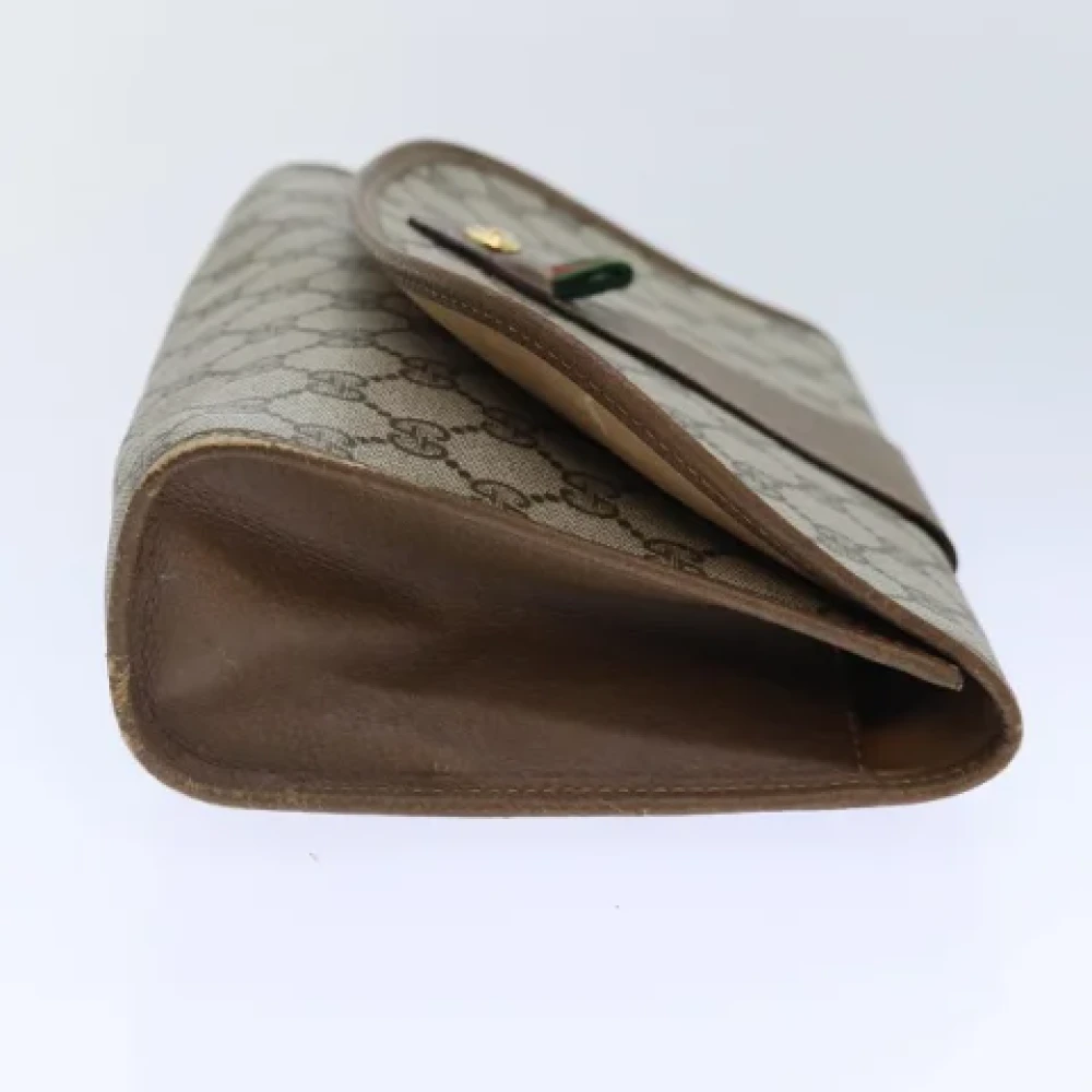 Gucci Vintage Pre-owned Leather clutches Beige Dames