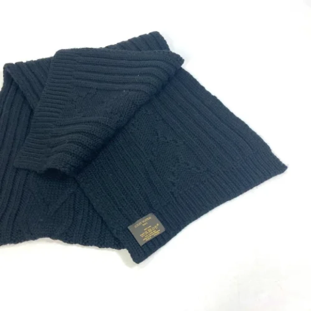 Louis Vuitton Vintage Pre-owned Wool scarves Blue Heren