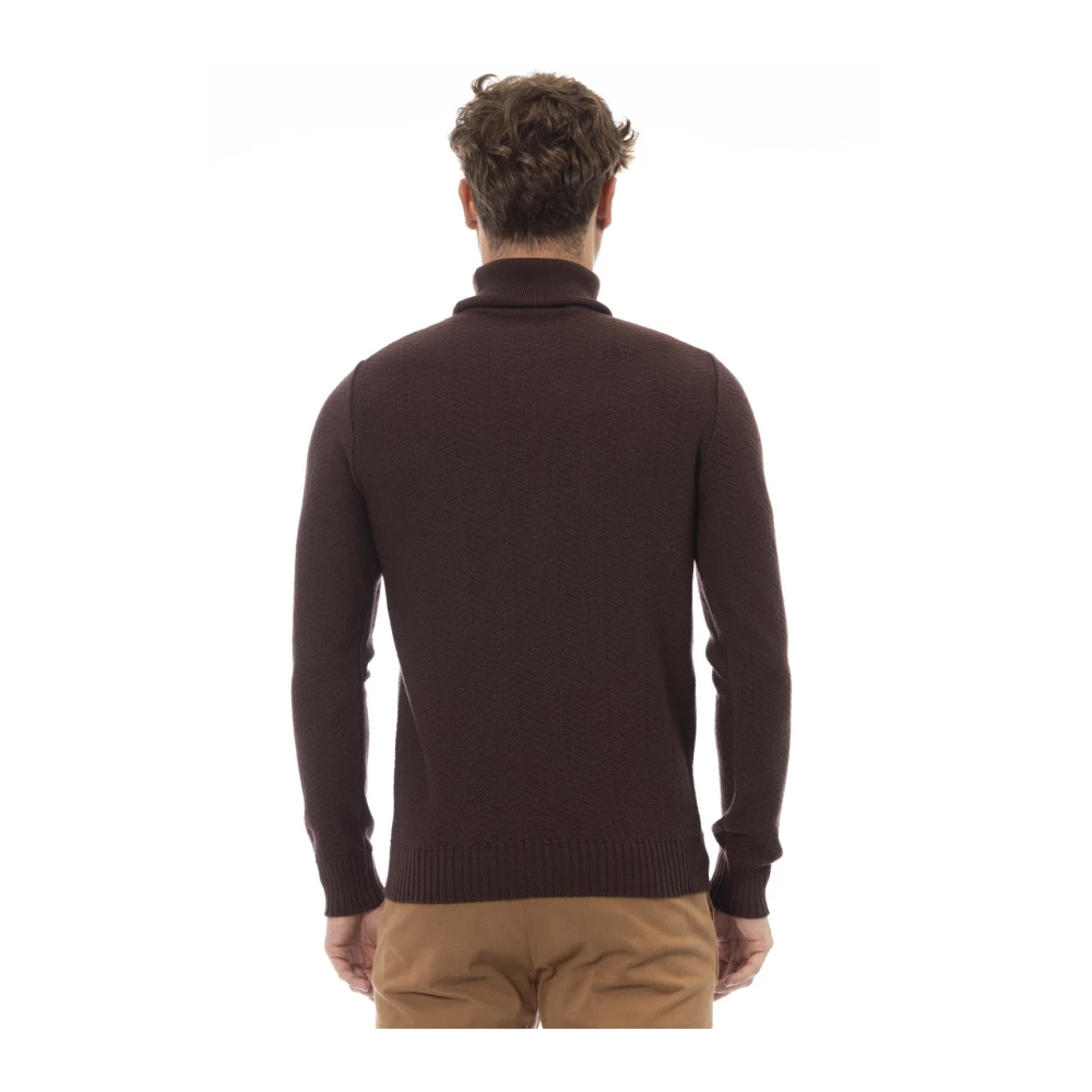 Alpha Studio Dolcevita Trui met Lange Mouwen Brown Heren