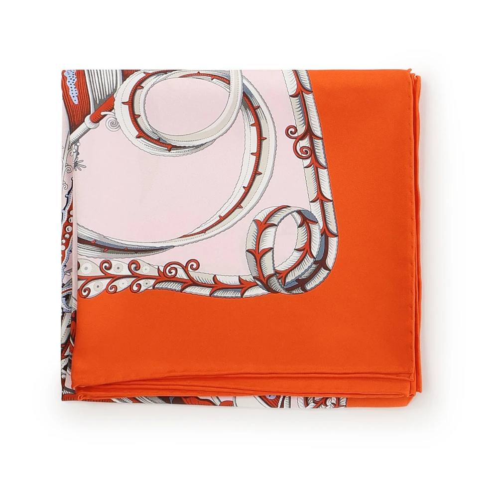 Salvatore Ferragamo Oranje Foulard Sjaal Orange Dames