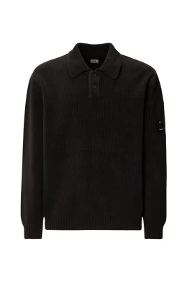 Cotton Chenille Polo Lens Sweater