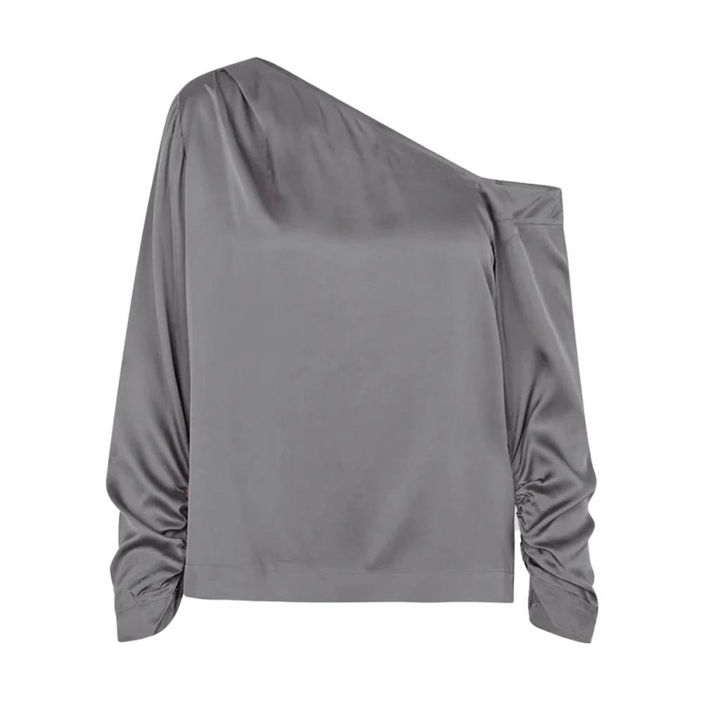 Second Female One Shoulder Blouse in Livo Stijl Second Dames Gray Dames